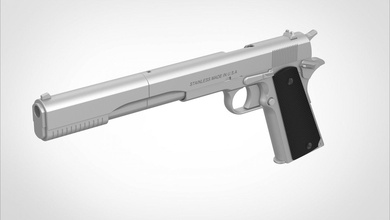 colt m1911a1 movie hitamn 2015 hitman agent 47 pistol gun print printable replica cosplay toy hobby 3d print model - Mito3D