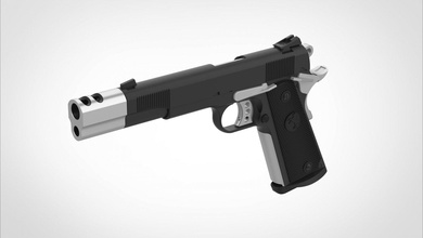 colt m1911a1 movie punisher 2004 pistol gun print printable replica cosplay toy hobby 3d print model - Mito3D