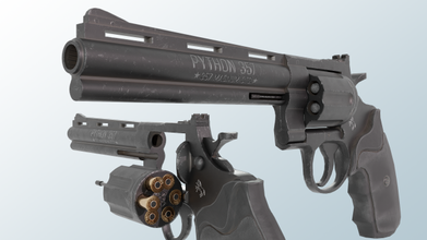 poulain python 357 pbr low poly 3d modèle in pistolet 3dexport revolver feu militaire main ouest tireur 3d print model - Mito3D