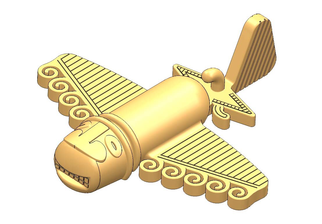 colombiano ouro avião 3d impressão modelo in escultura 3dexport asteca incas 3D print model - Mito3D