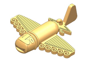 kolumbianer gold flugzeug 3d drucken modell skulptur 3dexport aztekisch inkas 3d print model - Mito3D