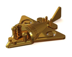 columbian gold plane airplane birdie bird trinket decoration relic artifact 3d print model - Mito3D