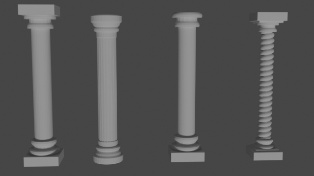 colonna greco 3d modello in decorazione 3dexport architettura antico classico pilastro capitale corinzio ionico dorico storico eredità dettagli ornato scultura tempio rovine autentico intaglio storia 3D print model - Mito3D