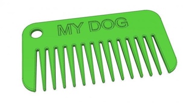 peine perros perro mascota animal caminar lana cabello tarjeta compacto diseño pasatiempo bricolaje diy sencillo bolsillo 3d print model - Mito3D