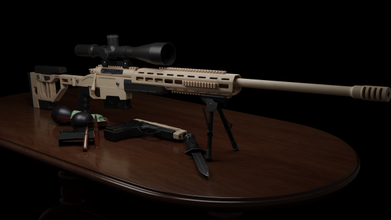 combat kit weapon gun pistol knife army ussr russian rgo cherry orsis 5000m sniper rifle yarygin set sandy military 3d print model - Mito3D