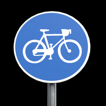 compulsory cycle track roadsign 3d model in race 3dexport 3dmodel lowpoly people stl obj ply realistic safety public roadsafety human driving board traffic signals painted design architecture city 3d print model - Mito3D