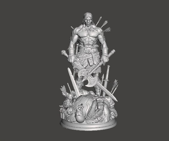 conan bárbaro inspirado Arte estatua 27 cms figura modelo escultura héroe espada hacha tanque guerrero combatiente asesino dungeons and dragons fantasía rpg Warcraft personaje cómic coleccionable oscuro lotr arte fan 3D print model - Mito3D