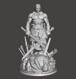 Conan minyatür model şekil fantezi oyunlar rpg 3d Yazdır adam barbar kahraman savaşçı dövüşçü maceracı yok edici Zindanlar Ejderhalar yol bulucu Warhammer whfb hiborian tank savaş oyunları Warcraft lotr Hobbit bıçak ustası kılıç kaba 3d print model - Mito3D