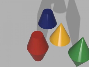 cones cone doubletruncatedcone dualcone truncatedcone games toys 3d print model - Mito3D
