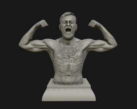 conor mcgregor 3d sculpture prêt to impression modèle in 3dexport art statue marbre homme figure prix corps 3d print model - Mito3D