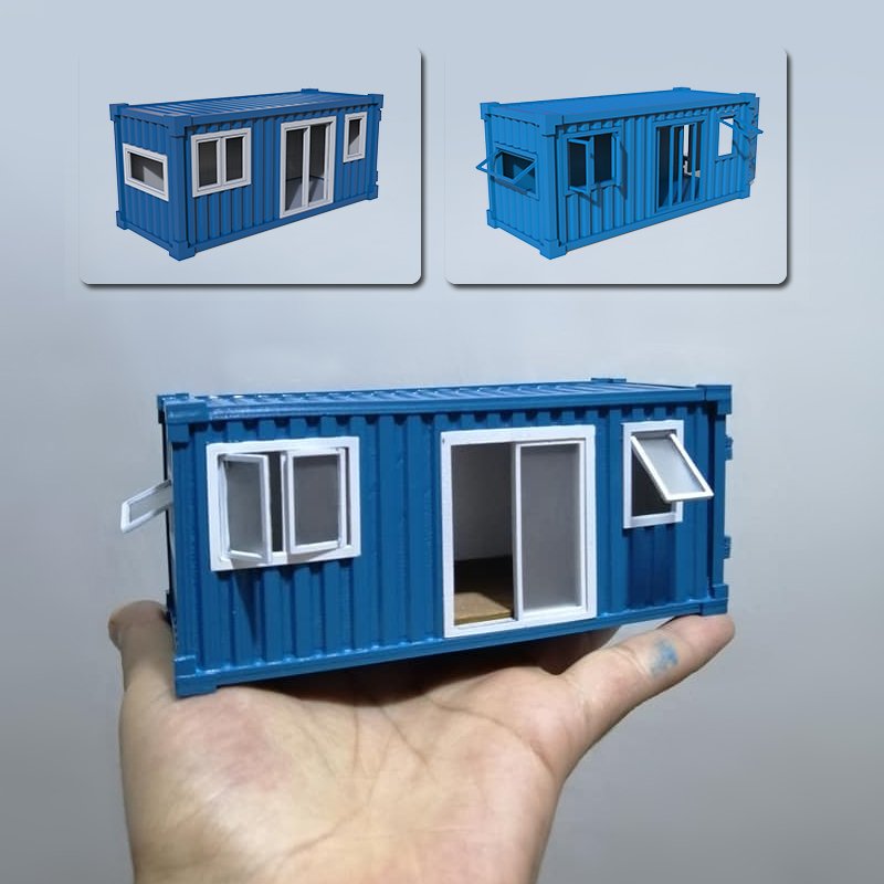 container haus 3d drucken modell automobil 3dexport versand fracht würfel schiff lager transport rc industriell kran belastung werkzeuge lkw wohnwagen 3D print model - Mito3D