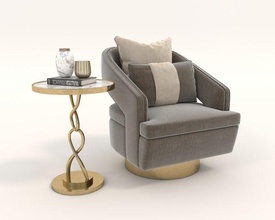 contemporáneo silla café mesa 3d modelo in conjunto 3dexport asientos sillas mueble asiento comodidad moderno lujo vray sofá tapicería decoración sillón mobiliario terciopelo tela acero 3d print model - Mito3D
