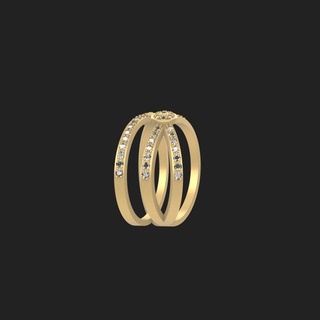 contemporaneo onde diamante squillare anelli gioielleria 3d gioielli firmati anello design 3d print model - Mito3D