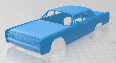 continental 1962 impressão do corpo carro printable o de slot scalextric tamiya rc miniz hobby micro 3d print model - Mito3D