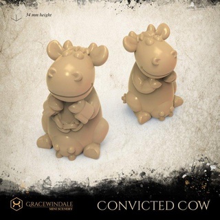 convicted cow 3d print model in figurines 3dexport animals decoration figurine prop terrain toy props tabletop diorama dnd 28mm 32mm scenery dd 3d print model - Mito3D