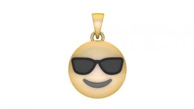 cool emoji diamant anhänger 3d drucken modell 3dexport emoticon cooler typ cooles gesicht ausruhen iphone pandle cnc 3dprintbale zbrush gold silber niedlich luxus kluger kerl schmuck 3d print model - Mito3D