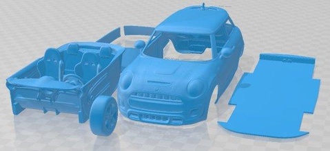 Cooper 3 kapılar 2019 yazdırılabilir araba yuva ölçülü Tamiya rc miniz hobi mikro 3d print model - Mito3D