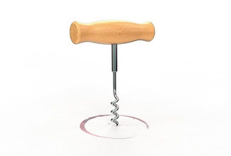 corkscrew screw beverage bottle opener cork wine spiral table kitchen tool brown metal utensil alcohol winery wood open merlot food 3d print model - Mito3D