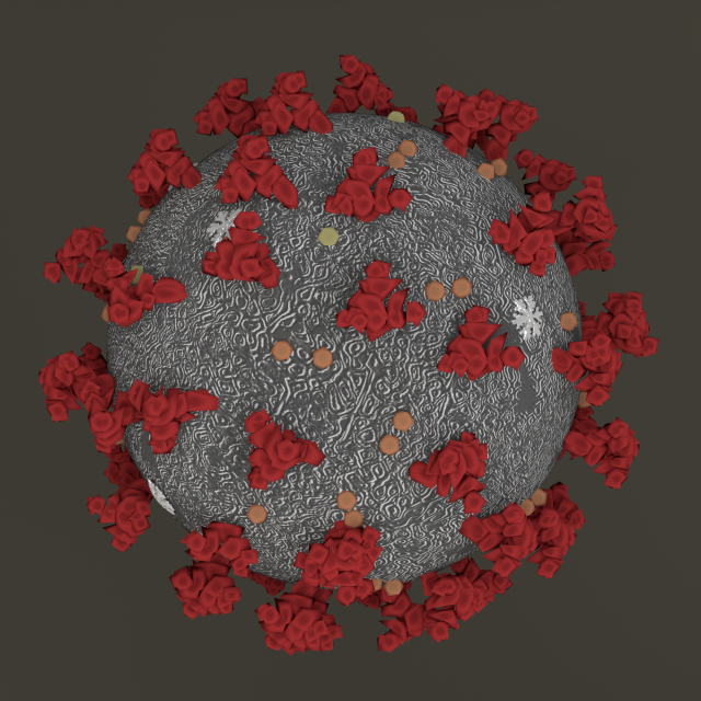 coronavirus 2019-ncov 3d model in 3dexport sars-cov corona virus medicine cov medical bacteria human influenza microscopic nano science sars cell 3D print model - Mito3D