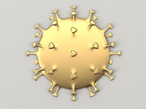 coronavirus soulagement 3d impression modèle in pièces monnaie badges 3dexport covid 19 virus bas relief pandémie symbole 3dprint cnc médicament biologie imprimable médaille 3d print model - Mito3D