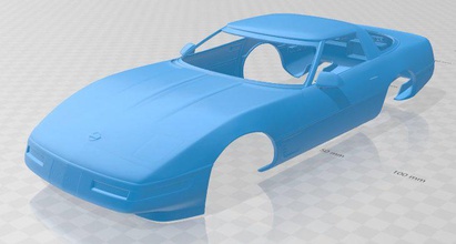 corvette 1996 printable body car 3d print model in automotive 3dexport slot scalextric tamiya rc miniz hobby micro 3d print model - Mito3D