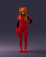 cosplay niña rojo 0011 3d impresión Listo escanear modelo polígono 3dprint humano masculino realista planteado personaje personas miniaturas hombre mujer niño estilo éxito atuendo Moda 3d print model - Mito3D