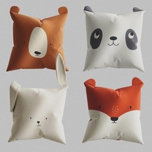 cotton pillows hm variation 1 set decorative decor fox bear panda rabbit fabric cute kids child furniture design family cartoon bunny teddy 3d print model - Mito3D