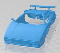 countach 5000 1985 printable body car slot scalextric tamiya rc miniz hobby micro 3d print model - Mito3D