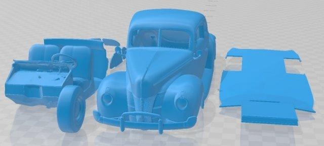 cupé 1940 imprimible coche vehiculo 3d impresión modelo automotor espacio scalextric Tamiya rc miniz pasatiempo micro 3d print model - Mito3D