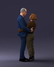 couple 0105 3d print ready scan model polygon 3dprint human male realistic posed character people miniatures man woman child love relationship romance 3d print model - Mito3D