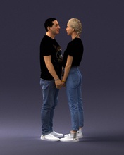 couple 0316 3d print ready scan model polygon 3dprint human male realistic posed character people miniatures man woman child love relationship romance 3d print model - Mito3D