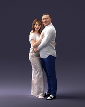 couple 1120 3d print ready scan model polygon 3dprint human male realistic posed character people miniatures man woman child love relationship romance 3d print model - Mito3D