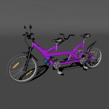 couple cycle 3d model in bicycle 3dexport couples cycles romance romantic bycicle bike racing fast double double-sided double-clicking 3d print model - Mito3D
