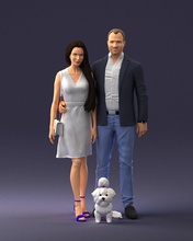 couple dog 1123-1 3d print ready model in man 3dexport scan polygon 3dprint human male realistic posed character people miniatures woman child love relationship romance 3d print model - Mito3D
