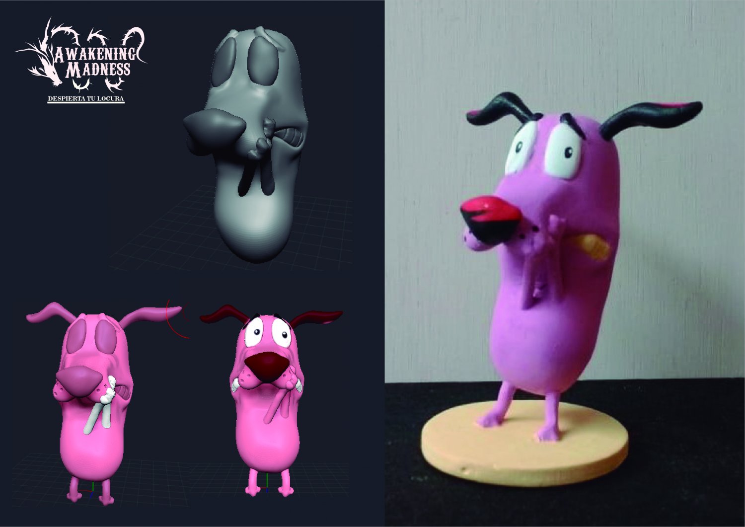 mut feige hund statuette 3d drucken modell tiere 3dexport karikatur animiert spielzeuge figuren toon 3D print model - Mito3D