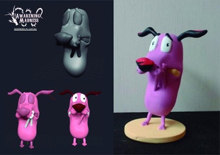 courage cowardly dog statuette cartoon animated toys figurines dog toon