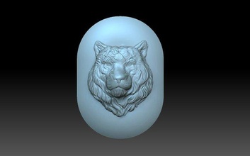 couverture gaine tigre tête 3d impression modèle in pendentifs 3dexport chats animal pédant cnc décoration bas relief 3d print model - Mito3D