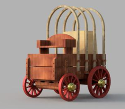 couvert wagon libre 3d impression modèle in mécanique pièces 3dexport chariot covered cow boy pionnier texas occidental wild west berger vache 3d print model - Mito3D