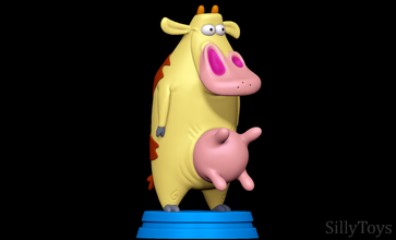 vaca frango 3d impressão modelo in animais 3dexport úbere desenho animado fêmea antro 3d print model - Mito3D