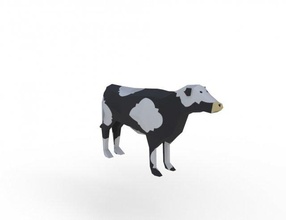 vaca dibujos animados 02 3d modelo in 3dexport animales granja mamífero animal lowpoly escuela politécnica doméstico 3d print model - Mito3D