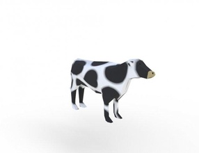 mucca cartone animato animali azienda agricola mammifero animale lowpoly poli domestico 3d print model - Mito3D