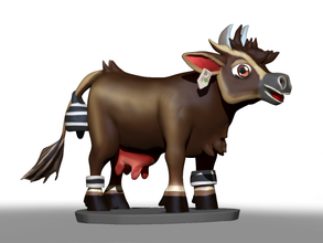 cow zbrush sculpt skin designs animal farm farmer farming milk morning design 3d print model - Mito3D