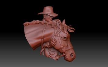 cowboy 3d stampa modello in 3dexport farmers cavallo sollievo americano wrangler cavaliere cavalieri 3d print model - Mito3D