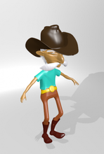 kovboy karakter oyun hazır animasyon karikatür 3d print model - Mito3D