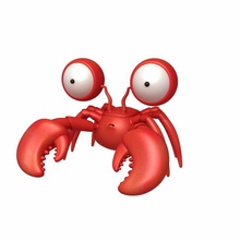 caranguejo desenho animado personagem peixe marisco garras frutos mar animal toon crustáceo criatura lagosta oceano camarão natureza praia atum 3d print model - Mito3D