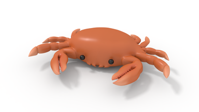 crabe gréé orange 3d modèle in 3dexport poisson mer animal océan nature terre animaux 3d print model - Mito3D