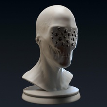 creature bust b - 3d printable free print model in monsters & creatures 3dexport monster head humanoid character upperbody zbrush4r8 zbrush 3dprint obj ztl stl 3dsmax 3d print model - Mito3D