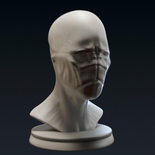 creature bust c - 3d printable free monster head humanoid character upperbody zbrush4r8 zbrush 3dprint obj ztl stl 3dsmax 3d print model - Mito3D