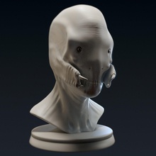 creature bust d - 3d printable free monster head humanoid character upperbody zbrush4r8 zbrush 3dprint obj ztl stl 3dsmax 3d print model - Mito3D