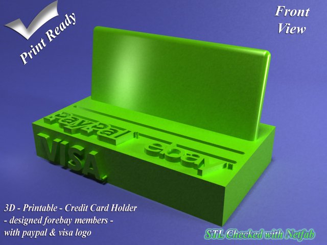 credit card holder visa paypal mastercard payment creditcard 3D print model - Mito3D